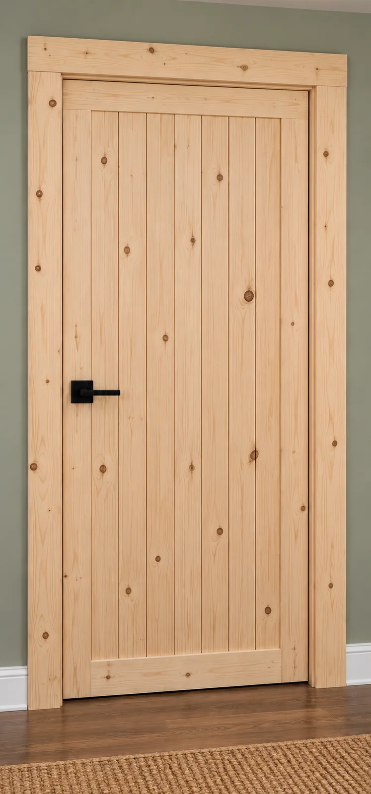 Horizontal plank door, hinged