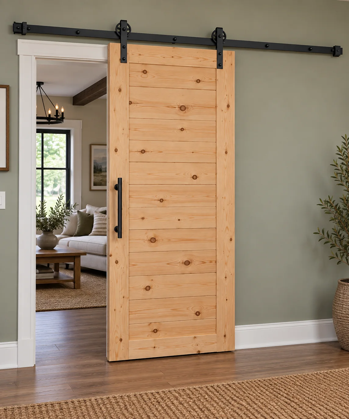 Plank door on barn hardware