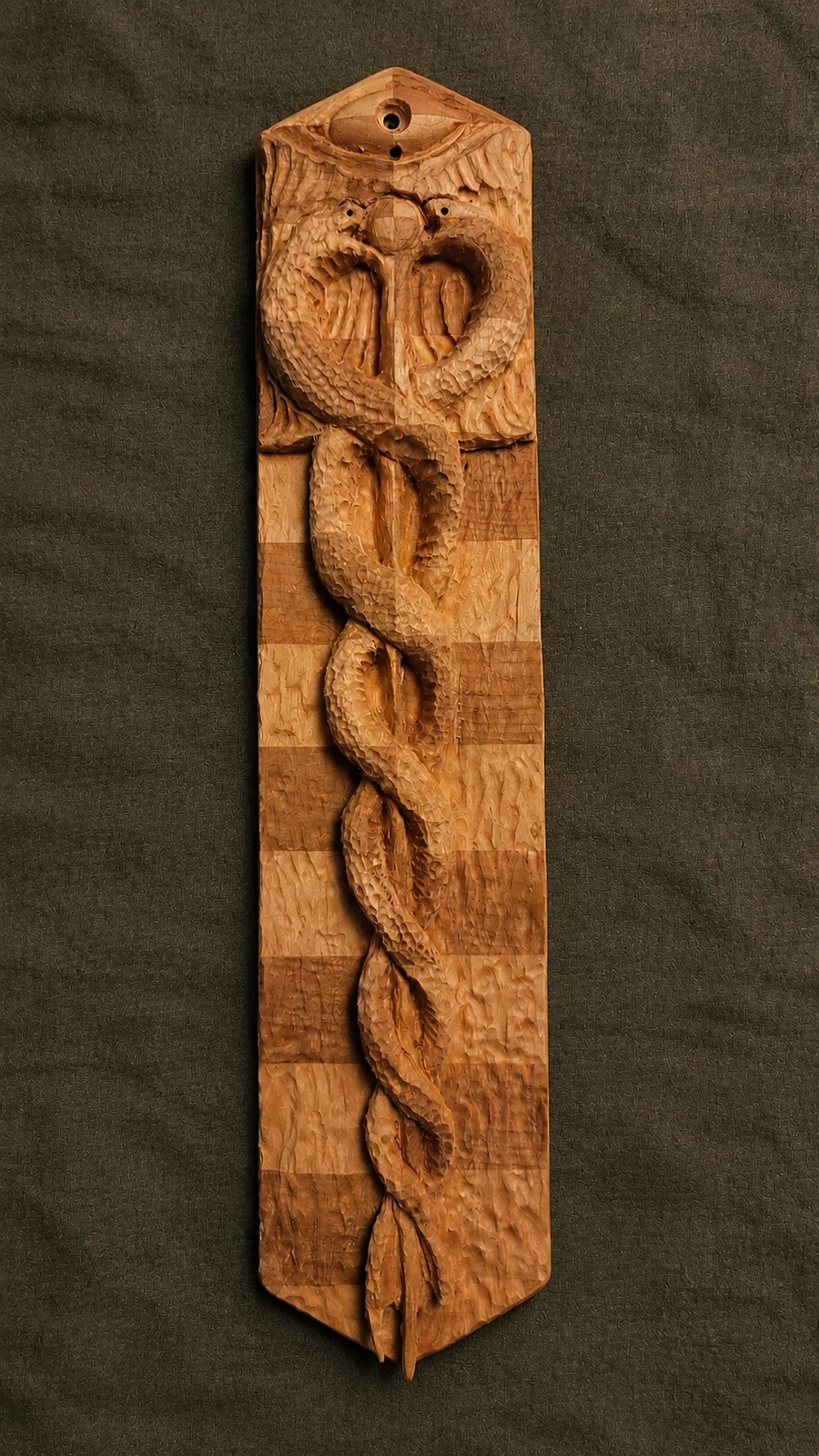 Hand-carved serpent incense holder