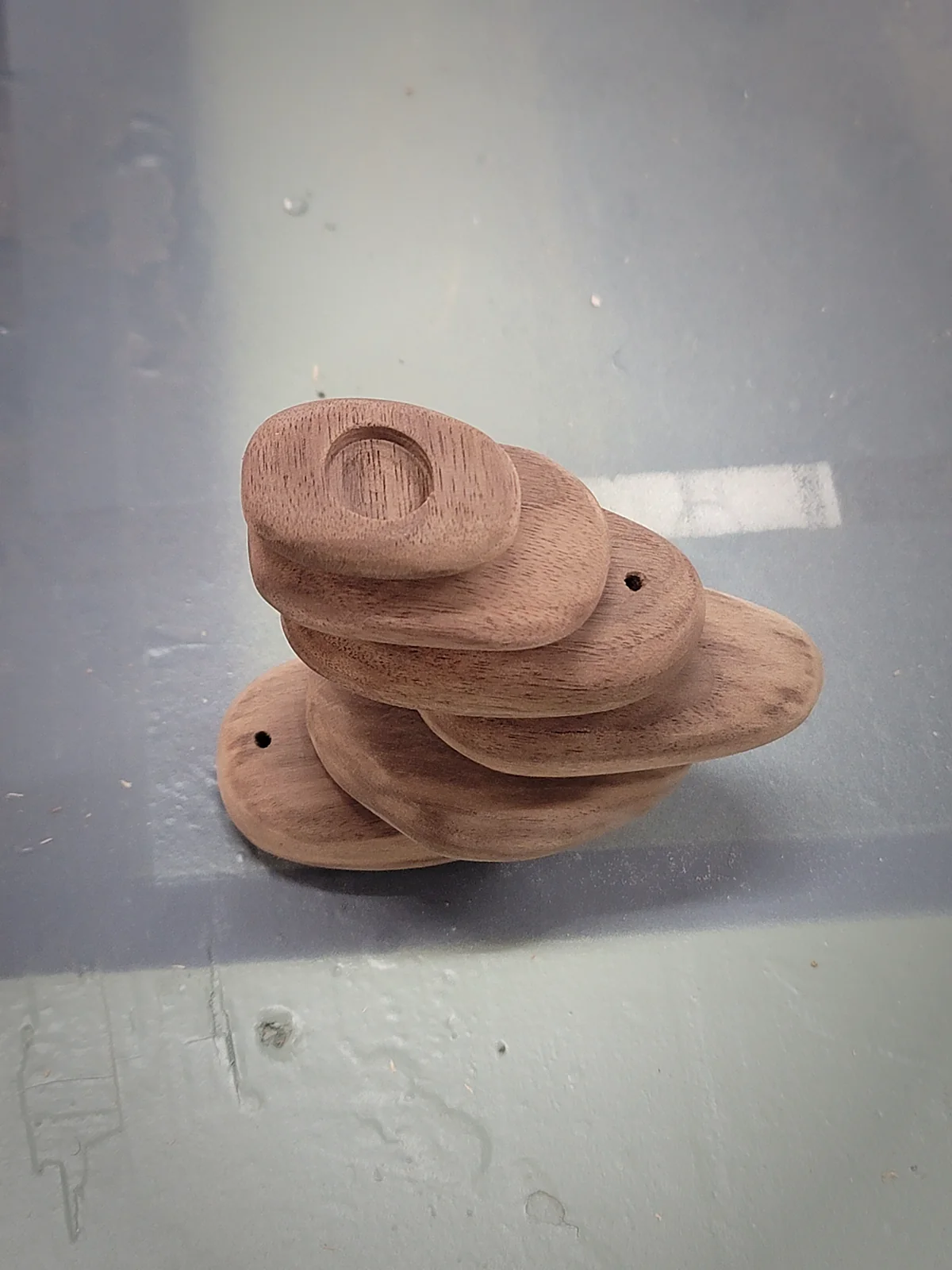 Stacked incense holder mid-build